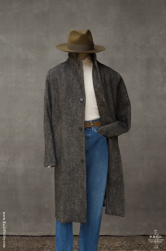 Chunky Wool Linen Tweed Coat - S (NO RETURN)