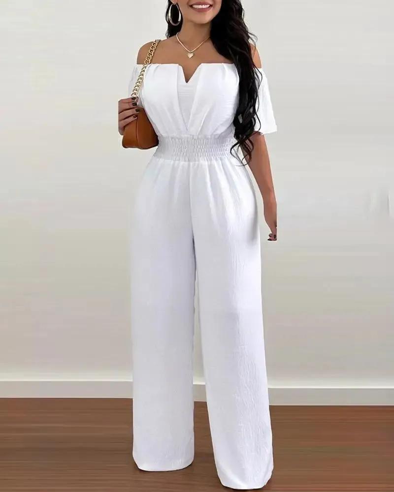 Classy Off-Shoulder High Waist Jumpsuit