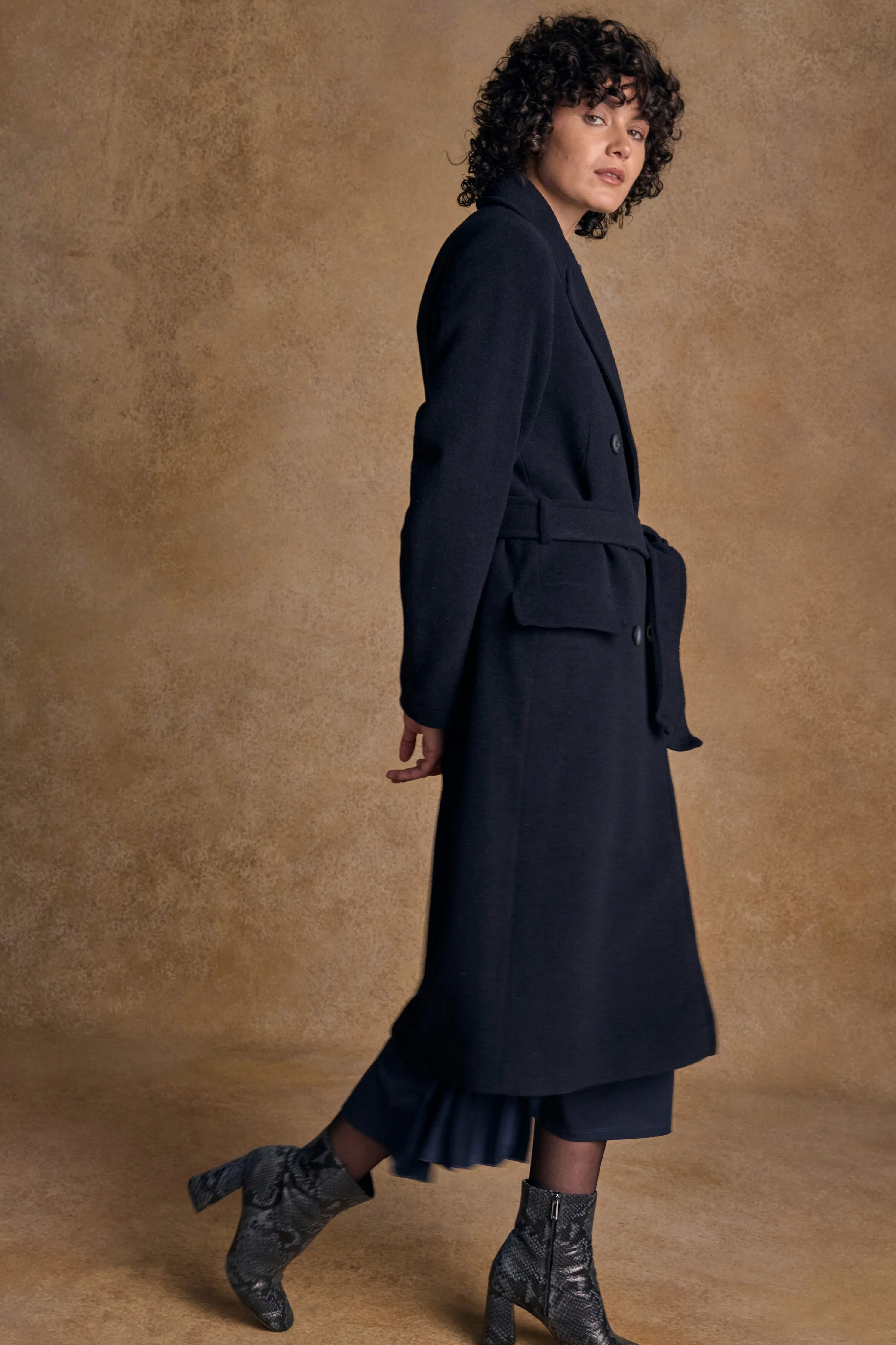 Clodagh Wool Coat - Navy