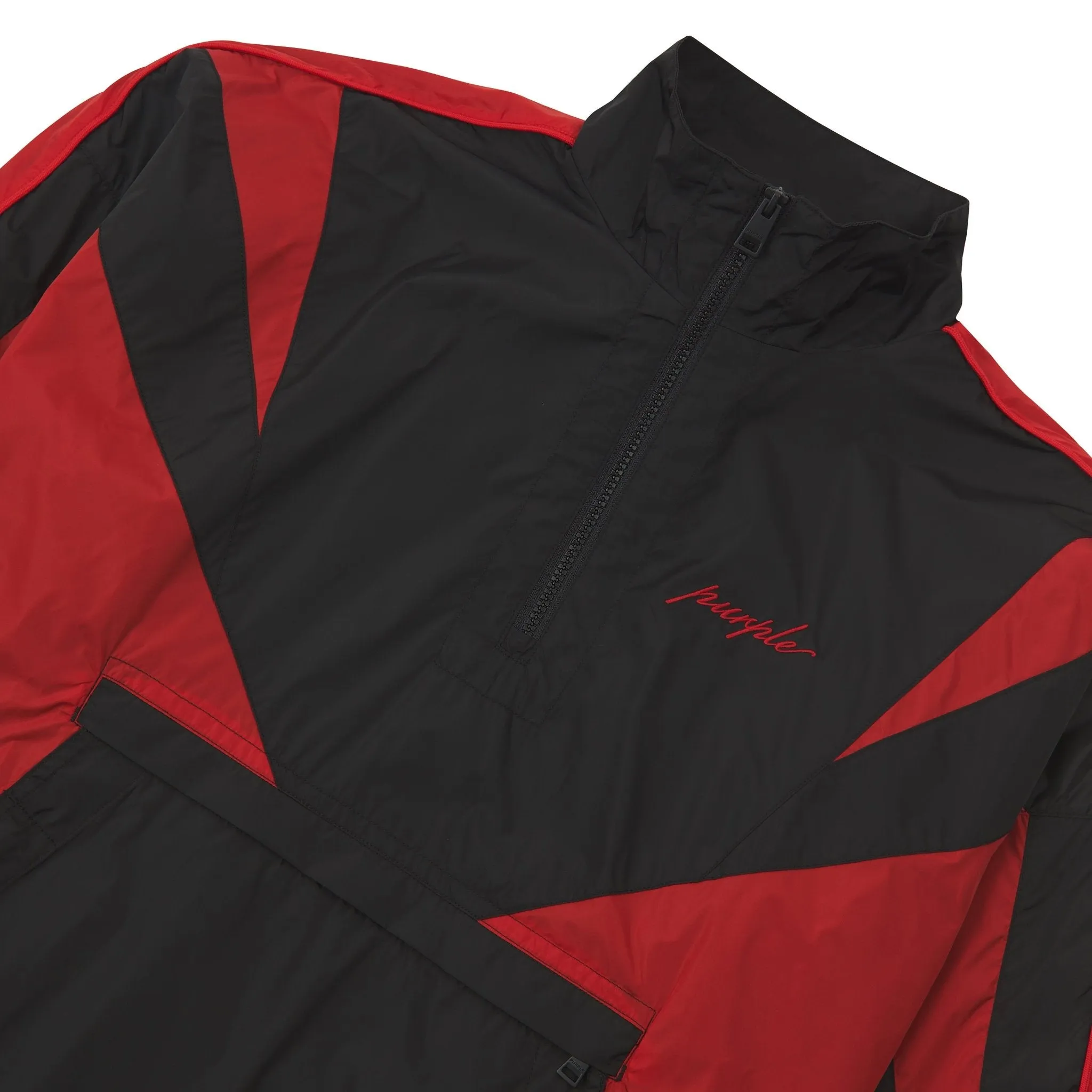 Color Blocked Track Jacket | Black/Red