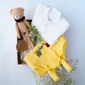 Cotton Gift Hamper For Kids | Yellow & White