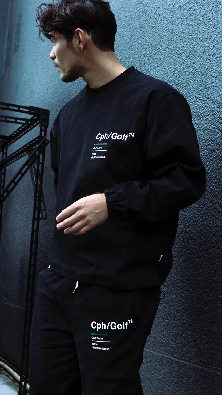 #COTTON TRACK PULLOVER JACKET BLACK