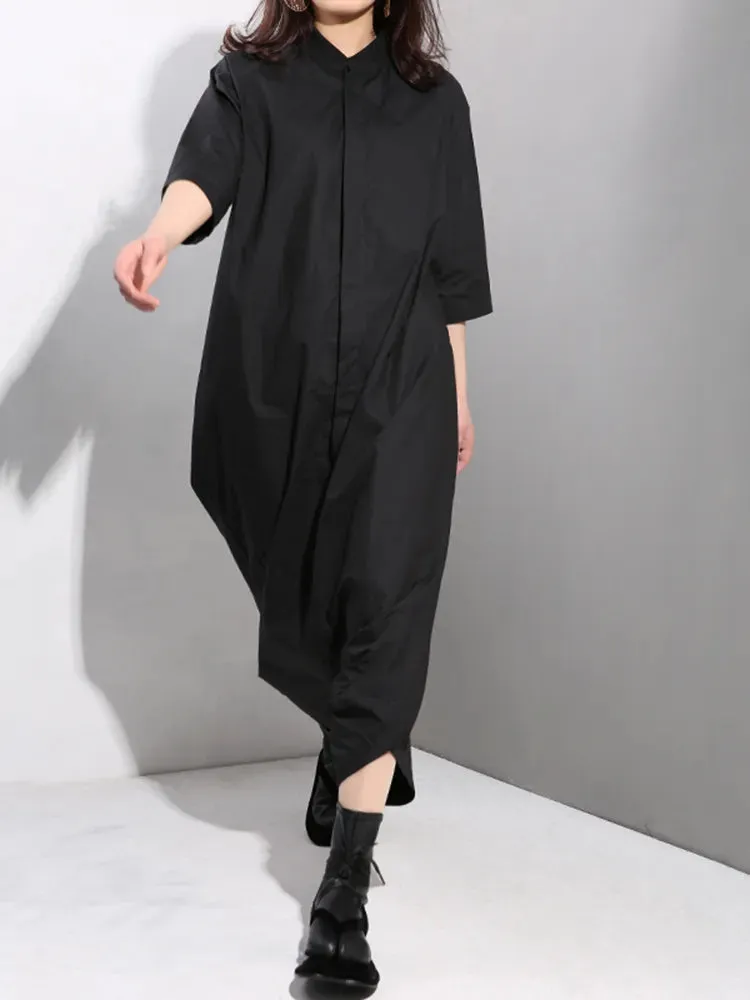 Couture Black Jumpsuit: Wide Leg, High Waist Design