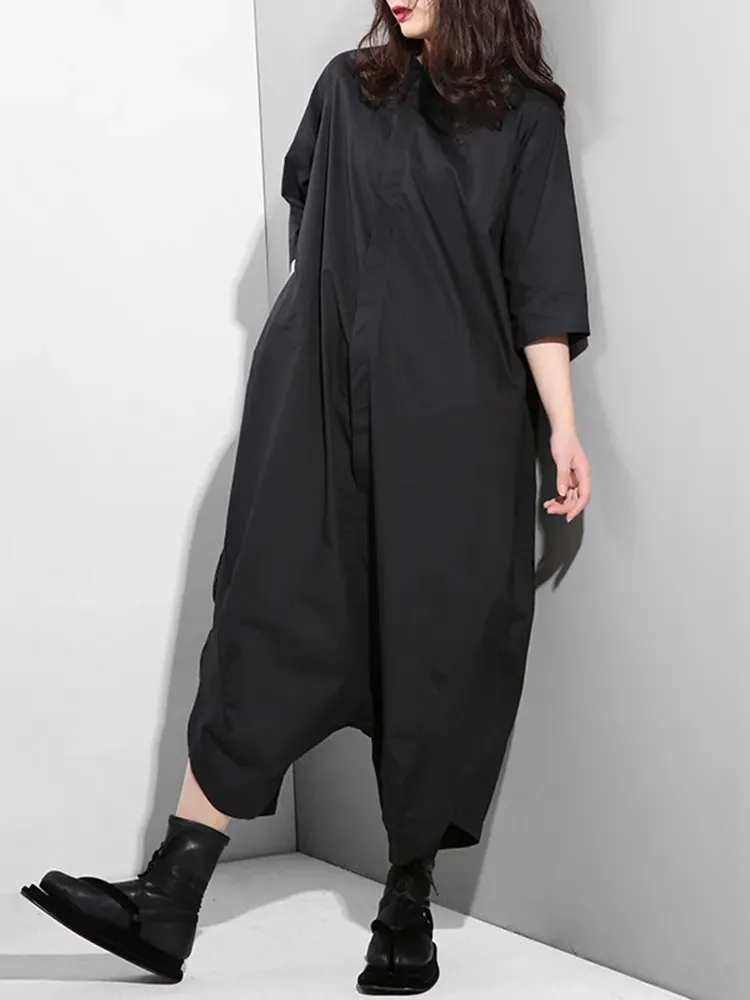 Couture Black Jumpsuit: Wide Leg, High Waist Design