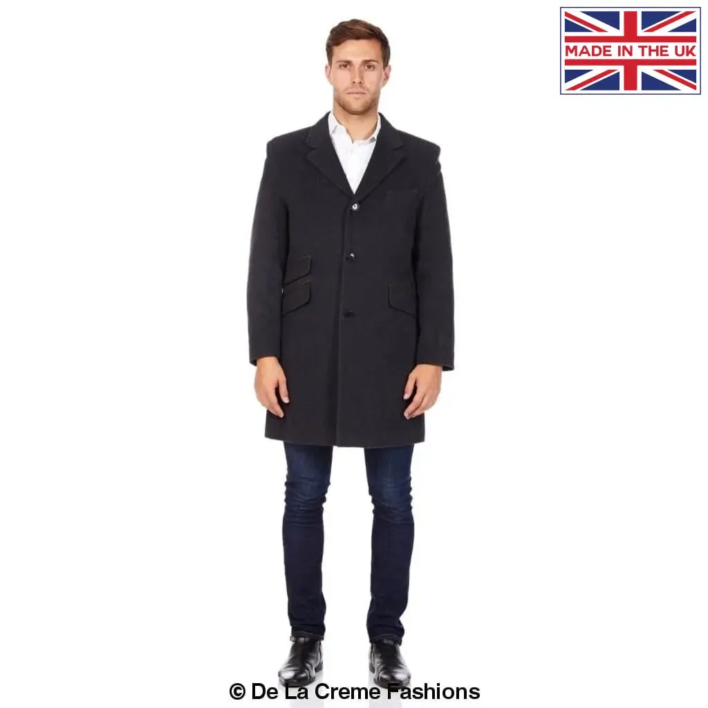 De La Creme MAN - Wool Blend Single Breasted Retro Mod Coat