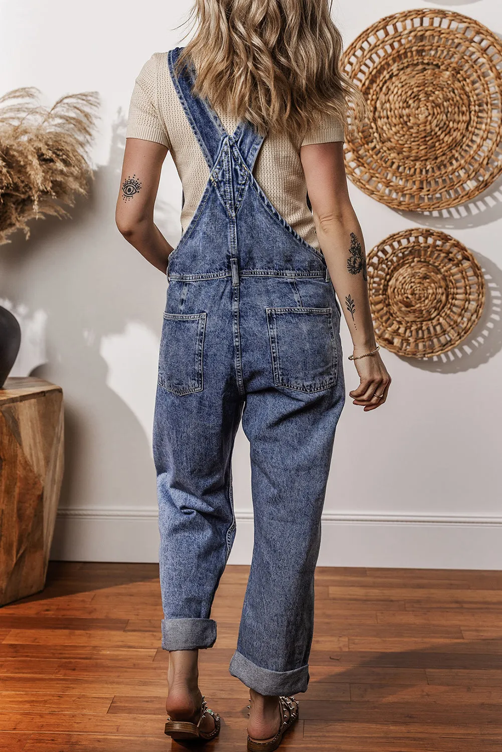 Denim Straight Leg Jumpsuit