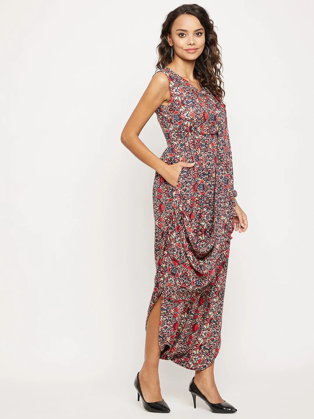 Dhoti Jumpsuit with Attached Dupatta