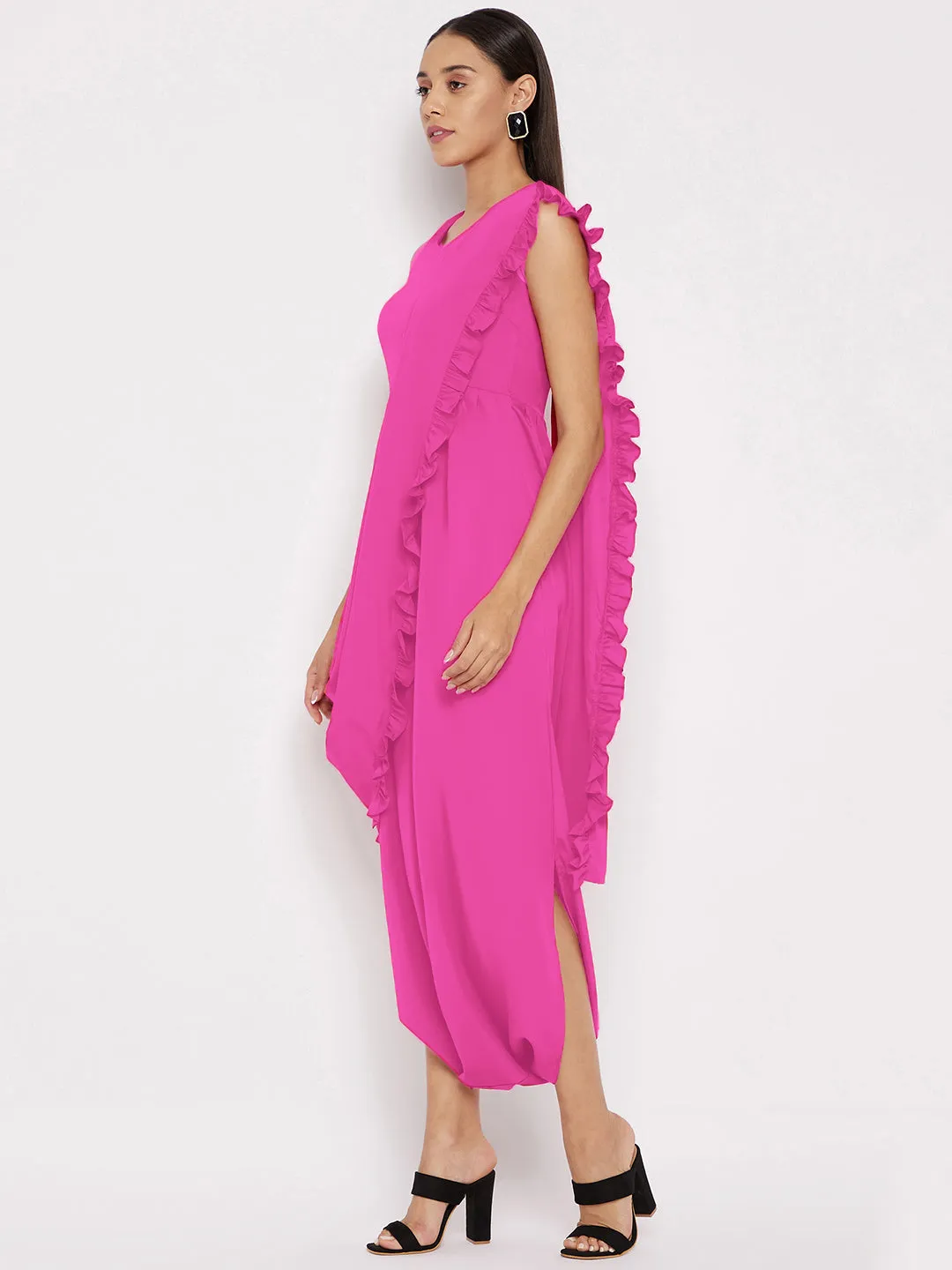 Dhoti Jumpsuit with Attached Dupatta