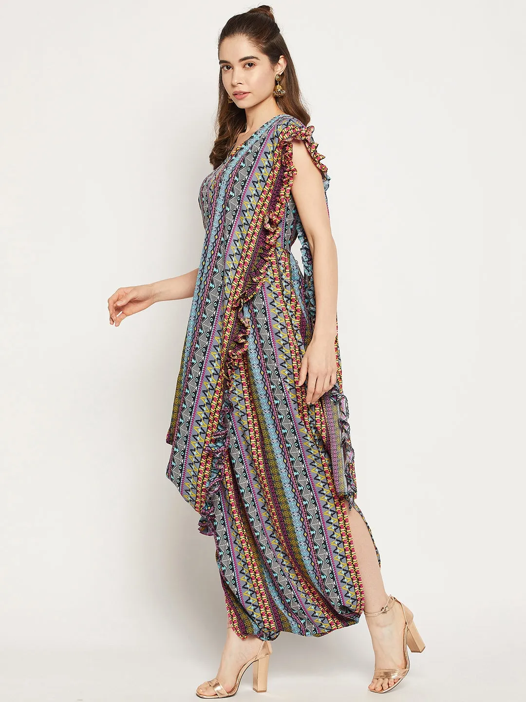 Dhoti Jumpsuit with Attached Dupatta