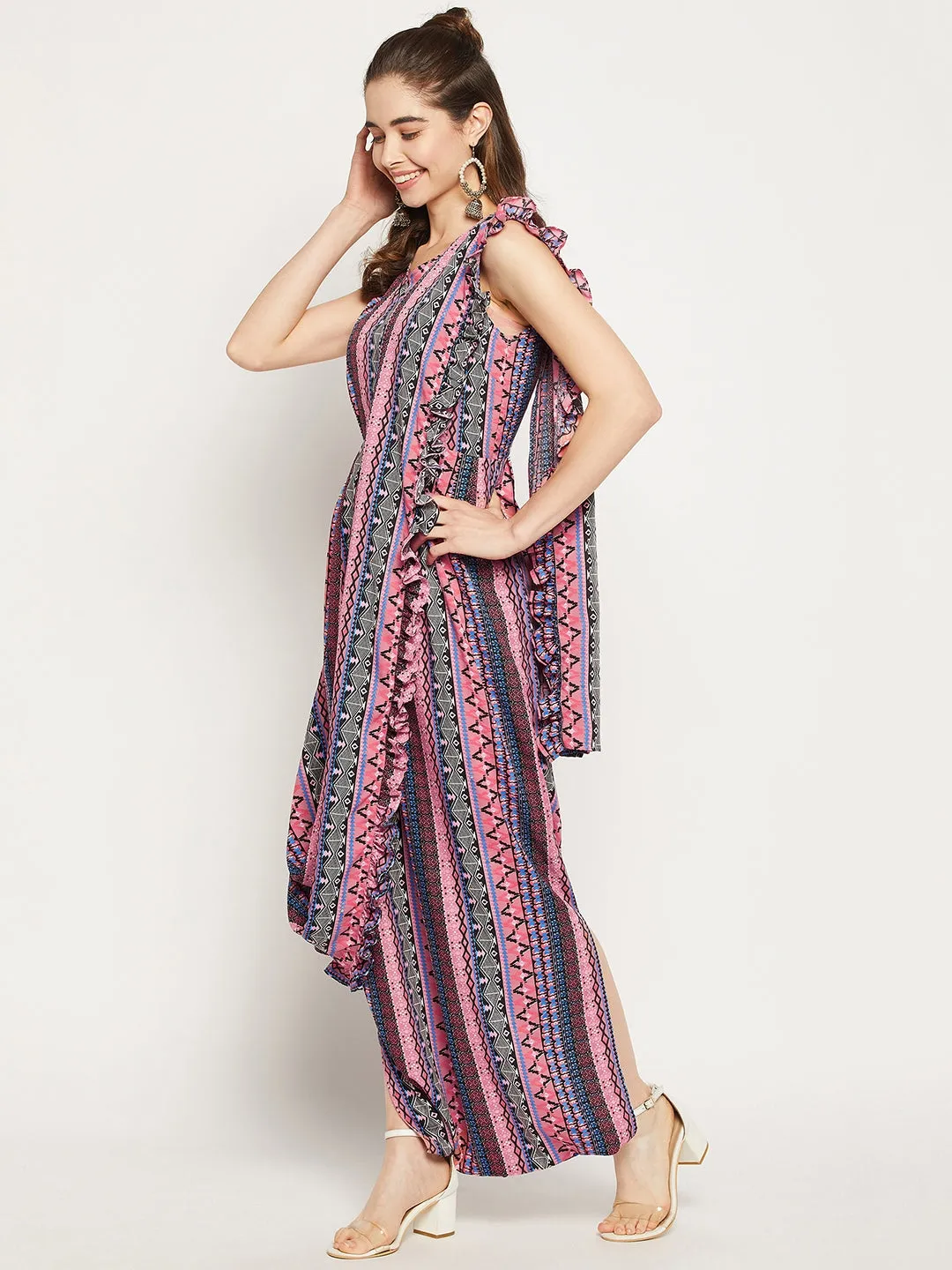 Dhoti Jumpsuit with Attached Dupatta