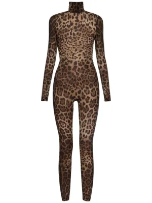 Dolce&amp;Gabbana   Leopard printed silk chiffon jumpsuit 