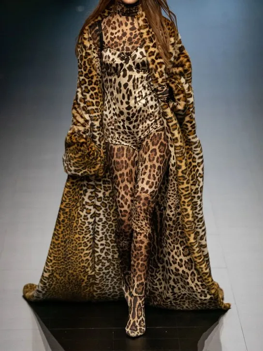 Dolce&amp;Gabbana   Leopard printed silk chiffon jumpsuit 