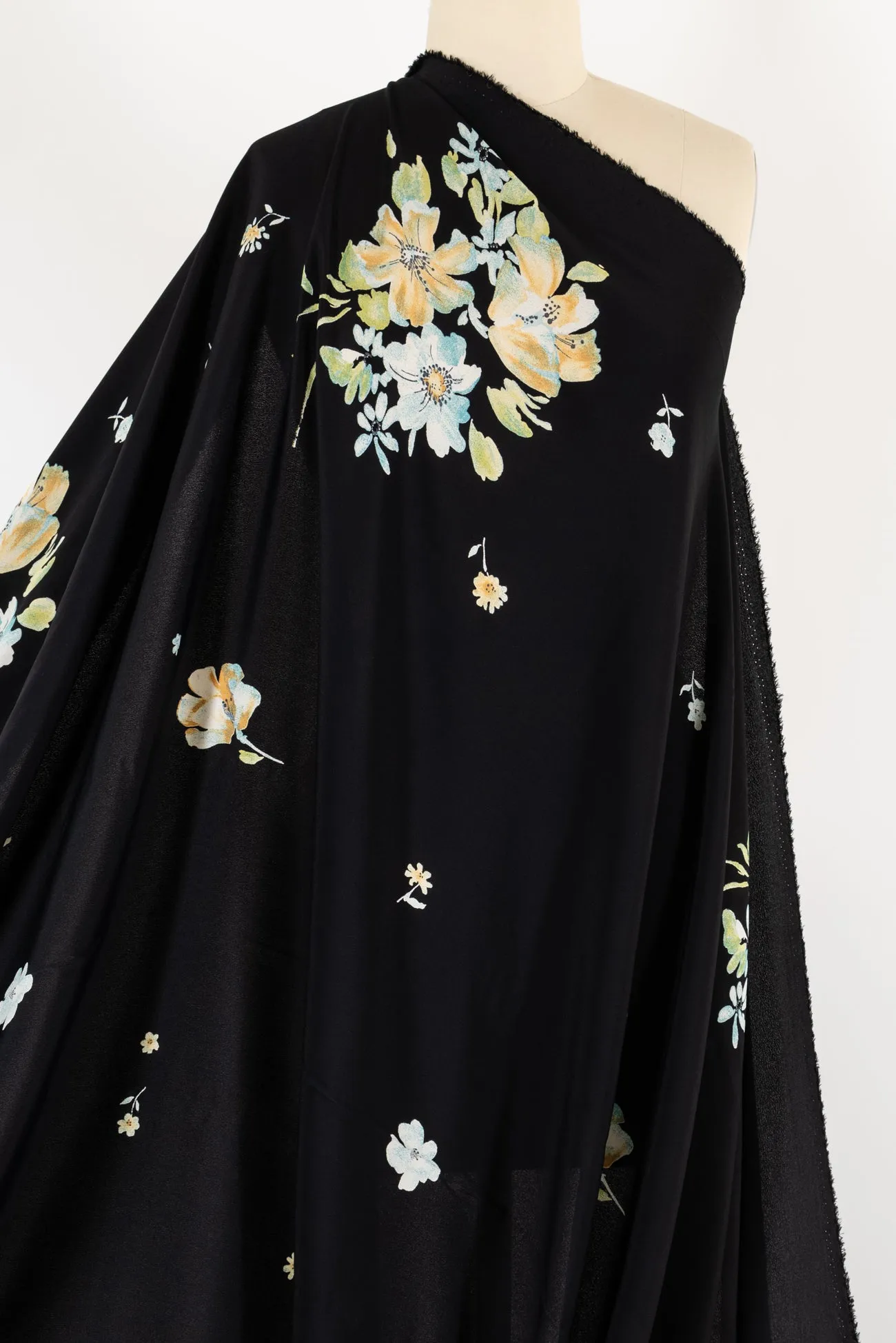 Ebony Garden Rayon Crepe Woven