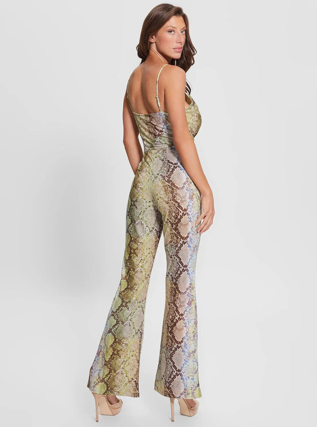 Eco Glam Snake Print Carina Twist Jumpsuit