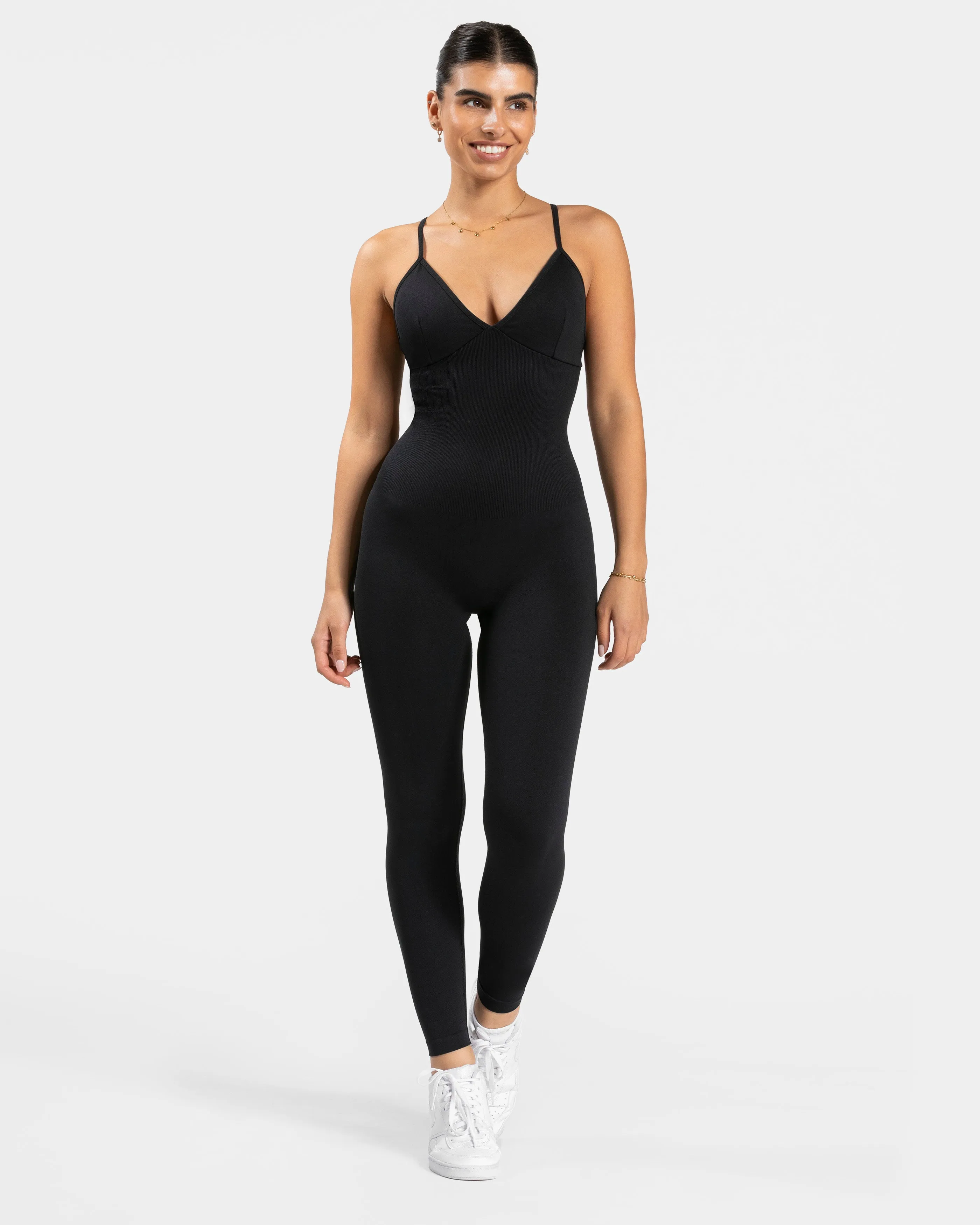 Essence V-Back Covert Scrunch Jumpsuit "Schwarz"