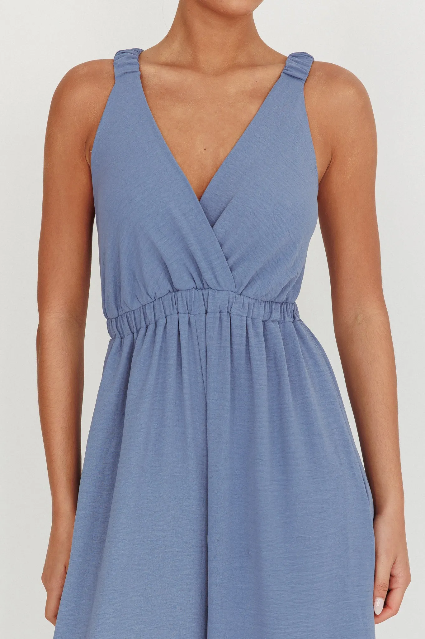 Everything Crossover Strap Jumpsuit Storm Blue