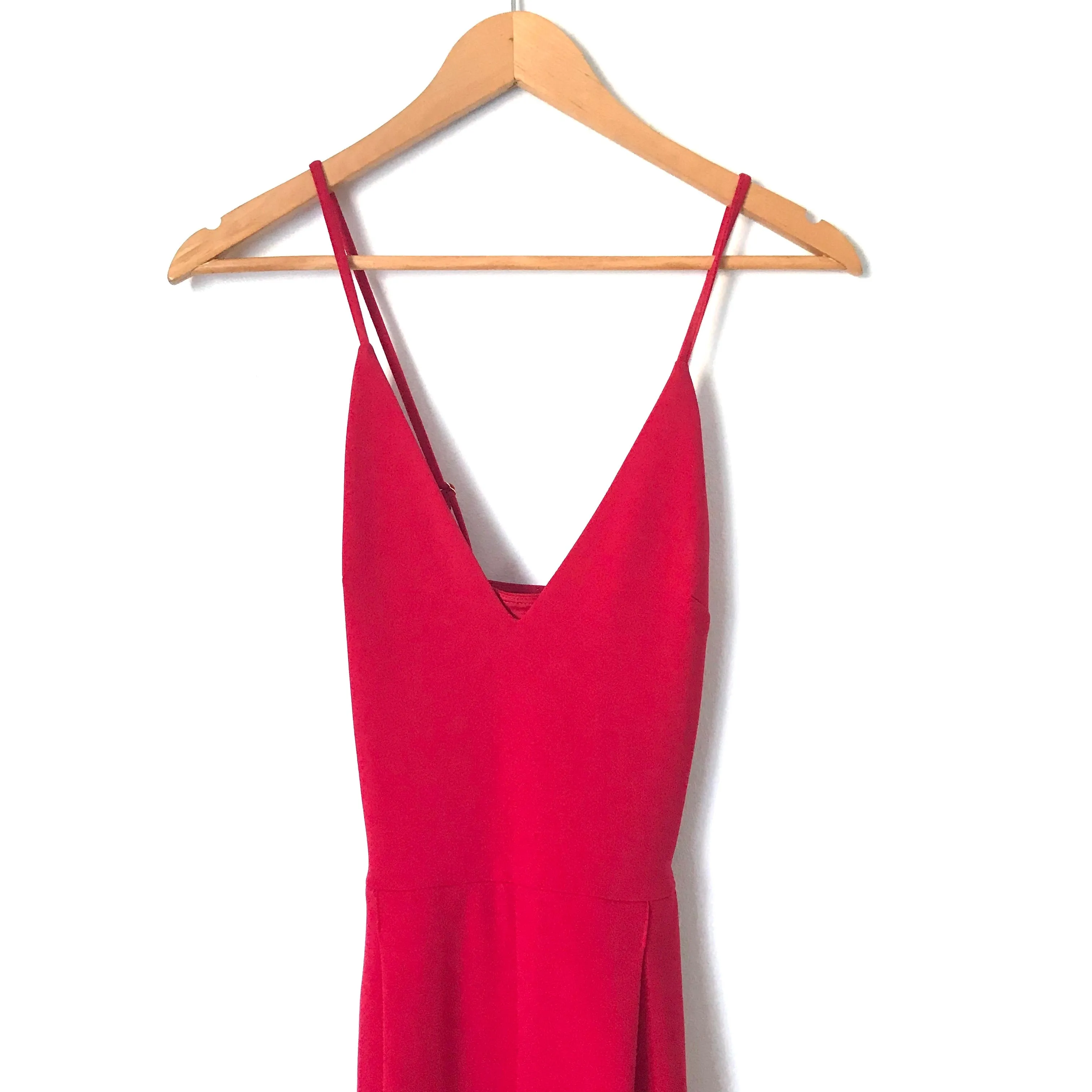 Express Red V Neck Jumpsuit- Size XS