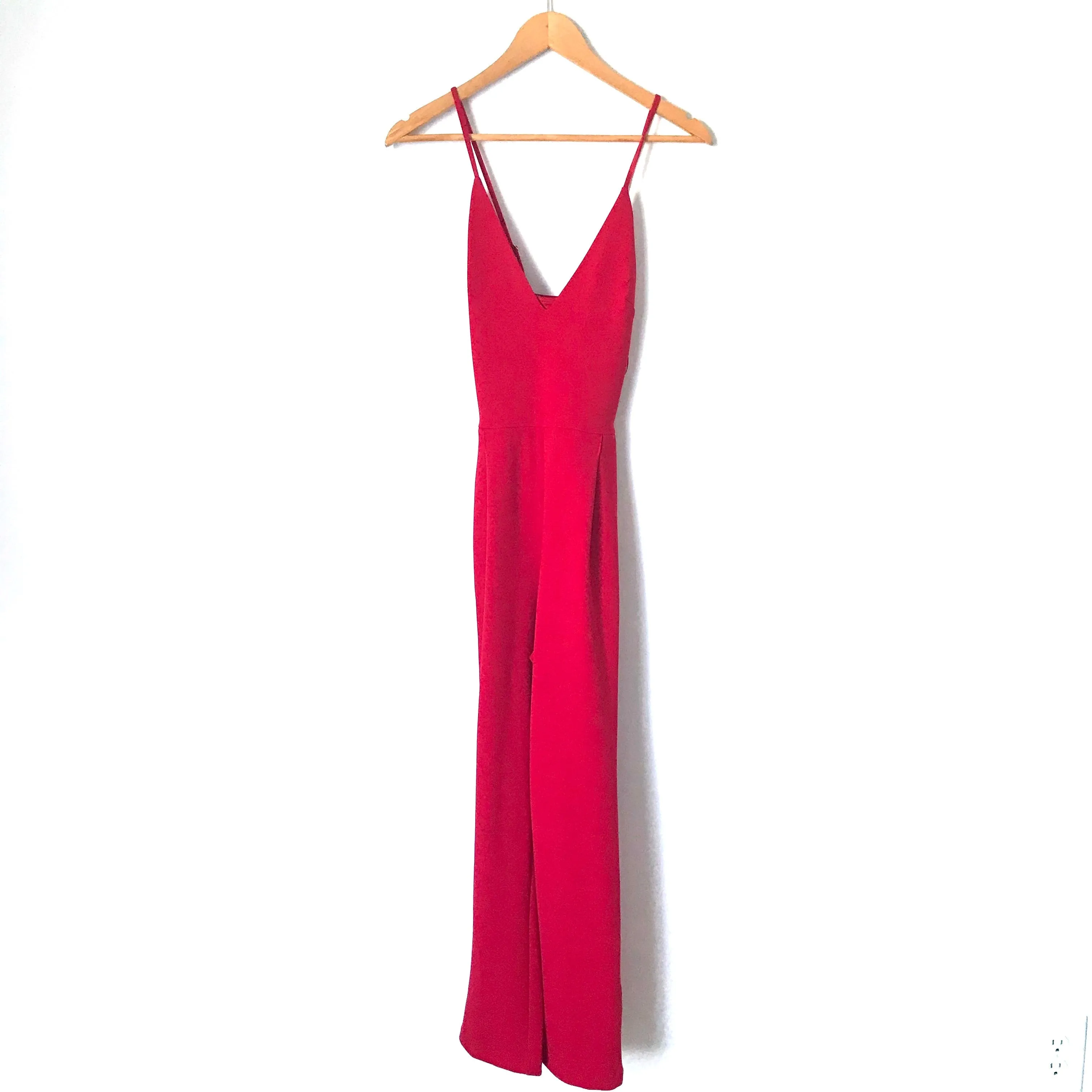 Express Red V Neck Jumpsuit- Size XS