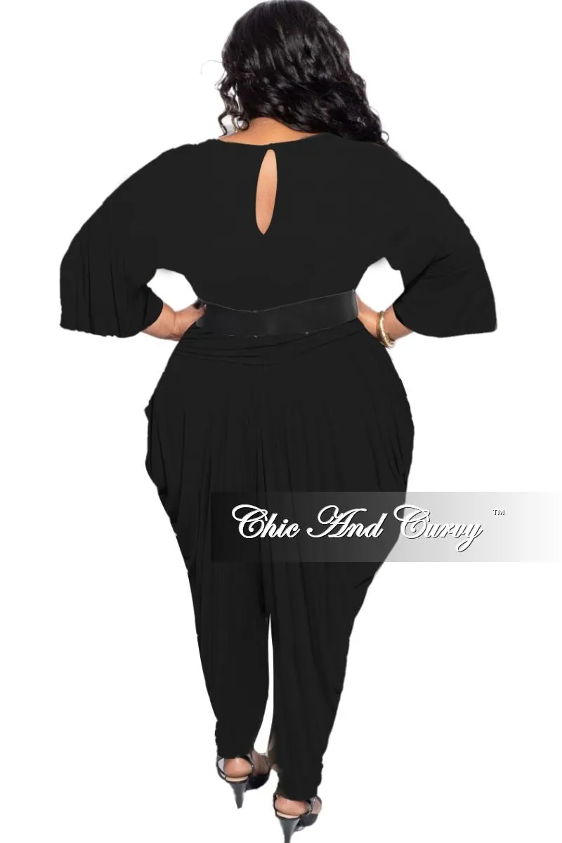 Final Sale Plus Size Jumpsuit with Harem Effect in Black