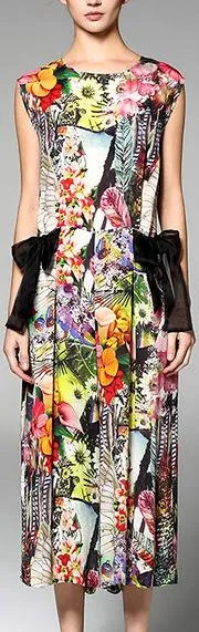 Floral Print Multi Color Crepe De Chine Jumpsuit