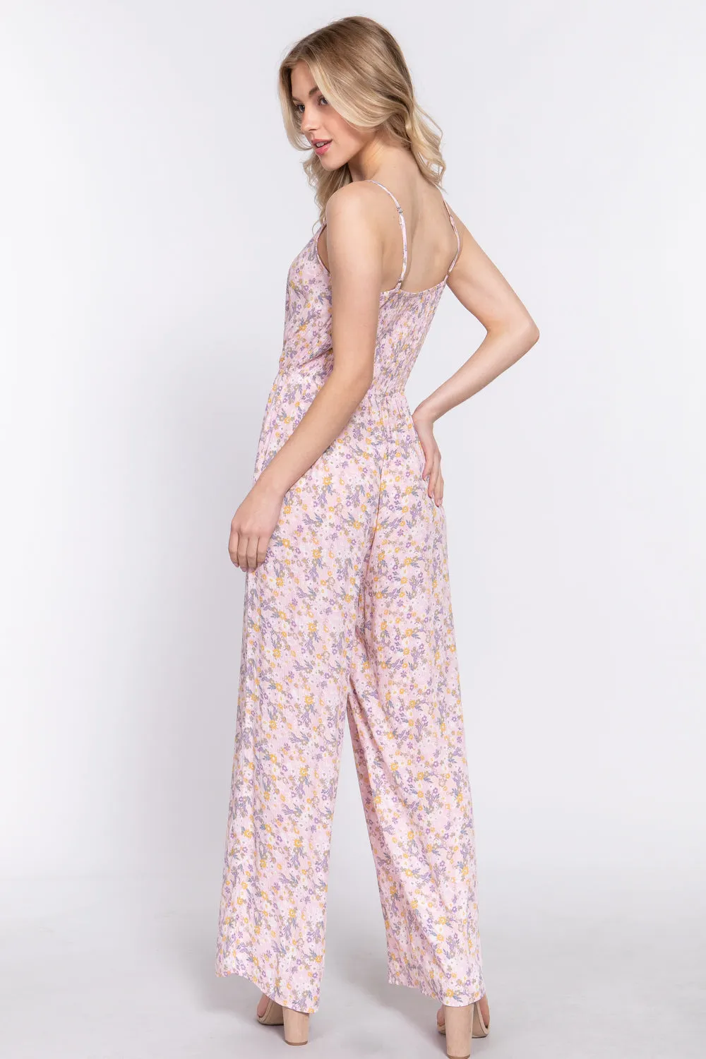 Floral Print Woven Cami Jumpsuit