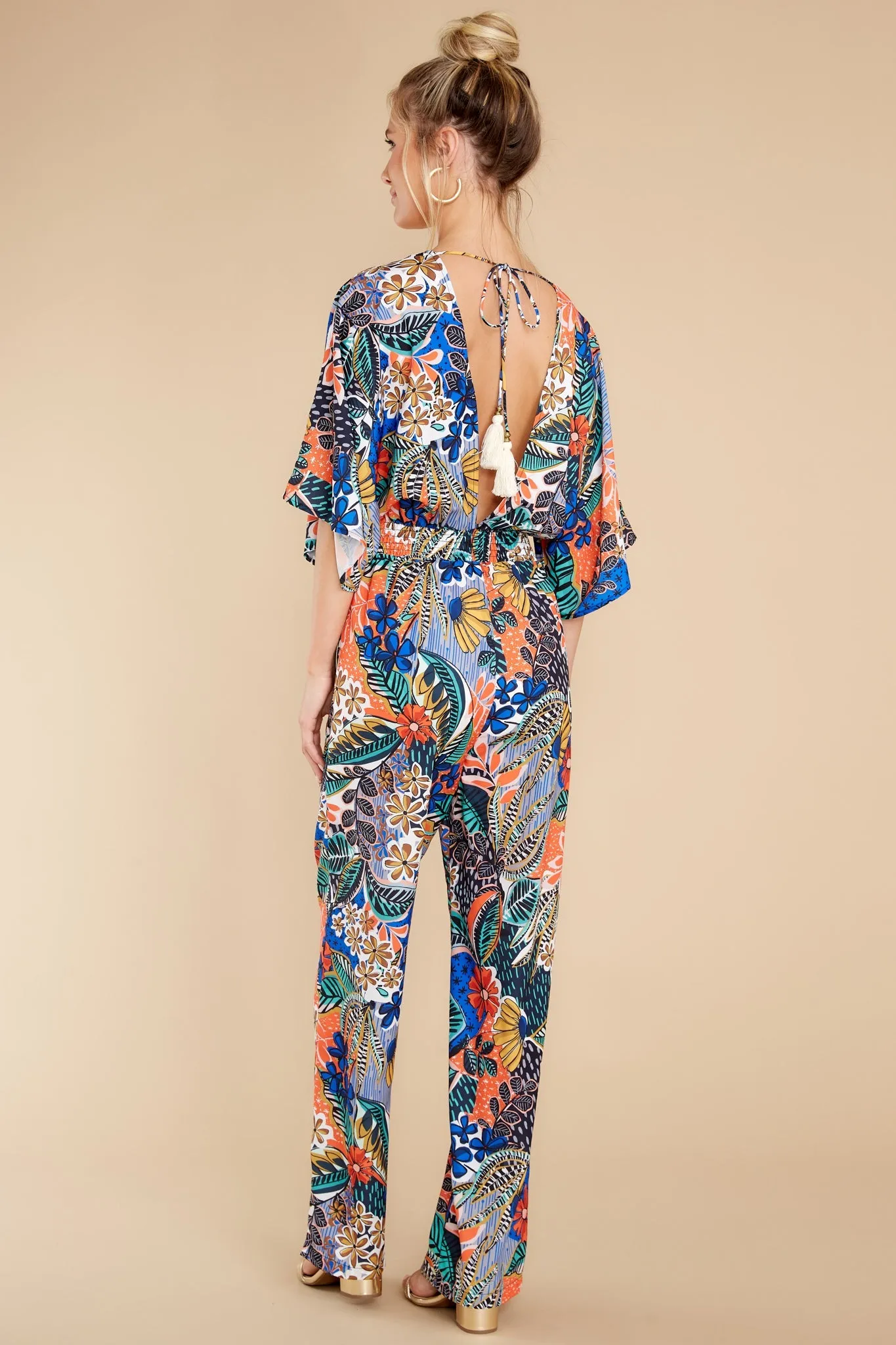 Free To Frolic Multicolour Henry Floral Print Jumpsuit