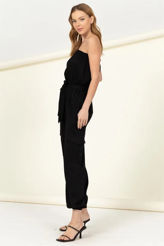 FS Clearance Flap Pocket Side Belted Tube Jumpsuit