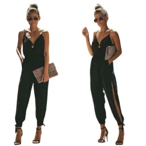 Funki Buys | Pants | Women's Floral and Solid Fashion Jumpsuit