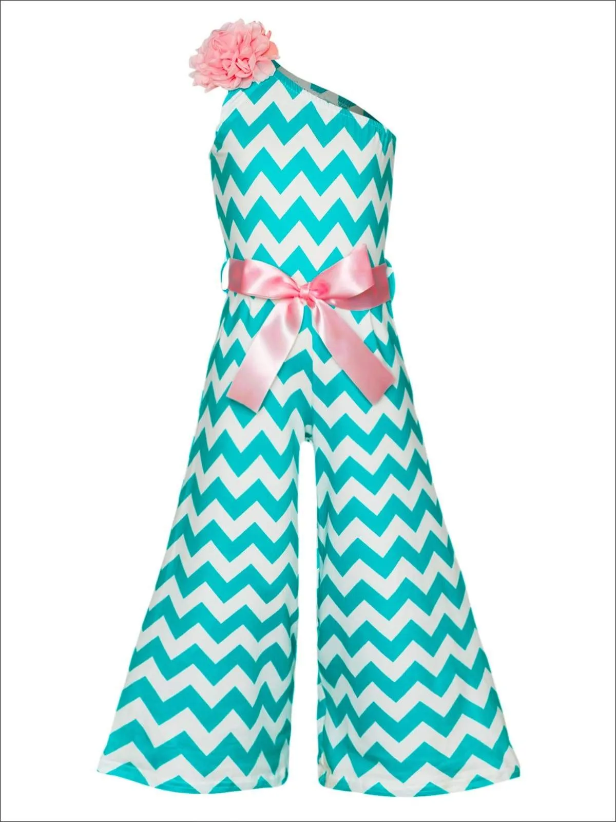 Gia Bella Chevron Off Shoulder Jumpsuit