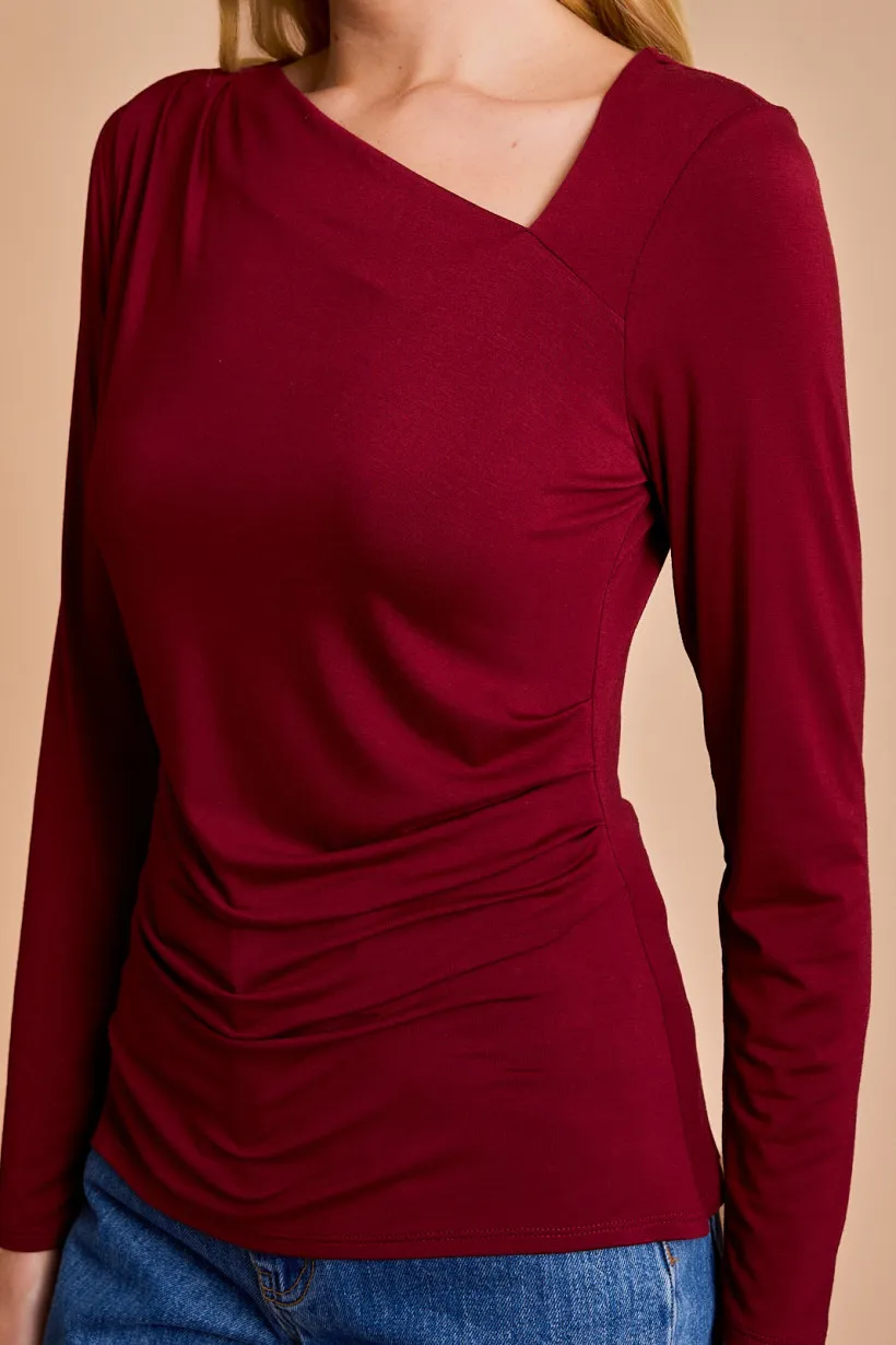 Gilli Cutout Neckline Long Sleeve Top