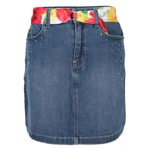 GIRLS DENIM BLUE PENCIL SKIRT WITH BELT