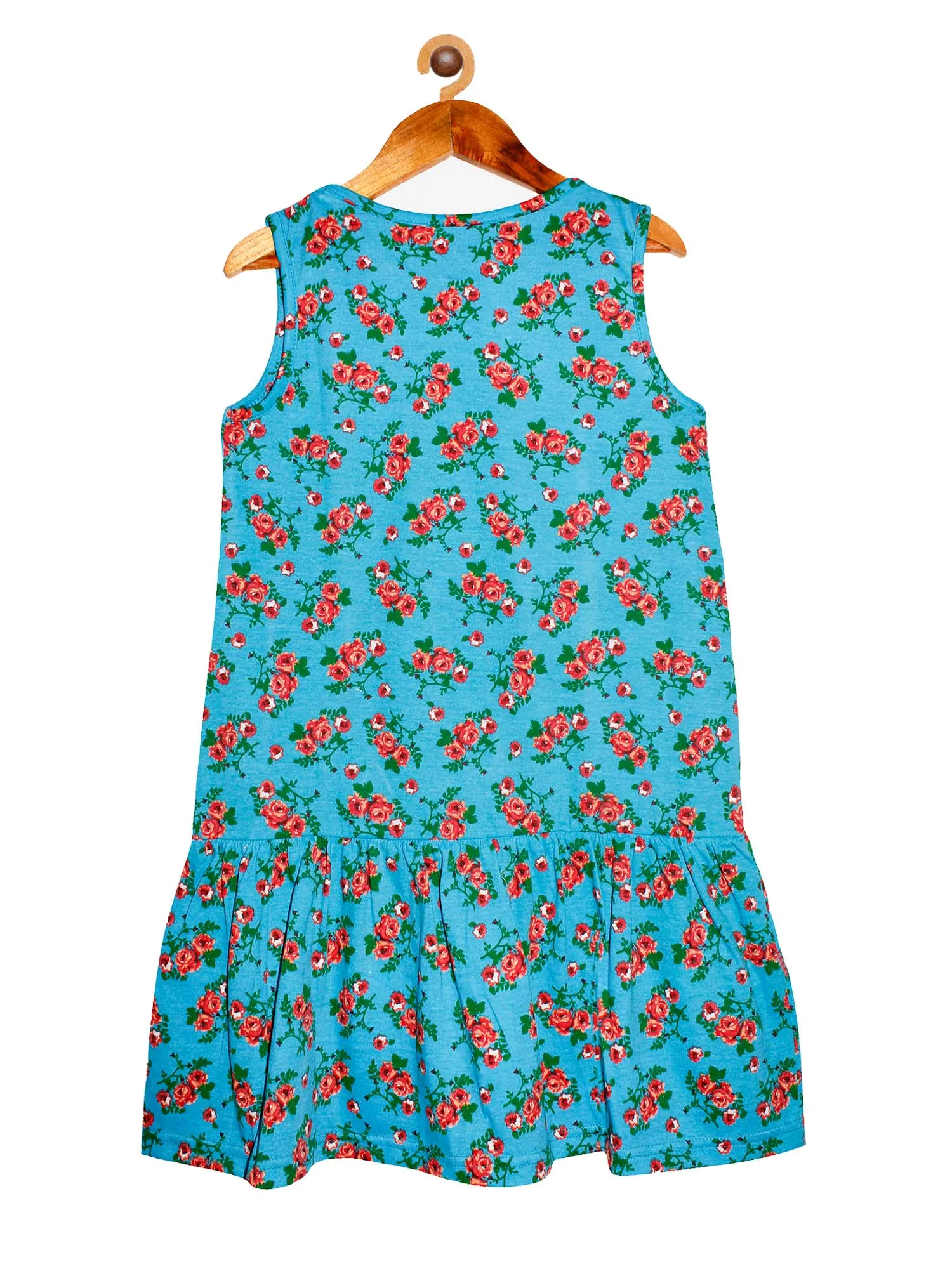 Girls Sleeveless Dress with gathered hem