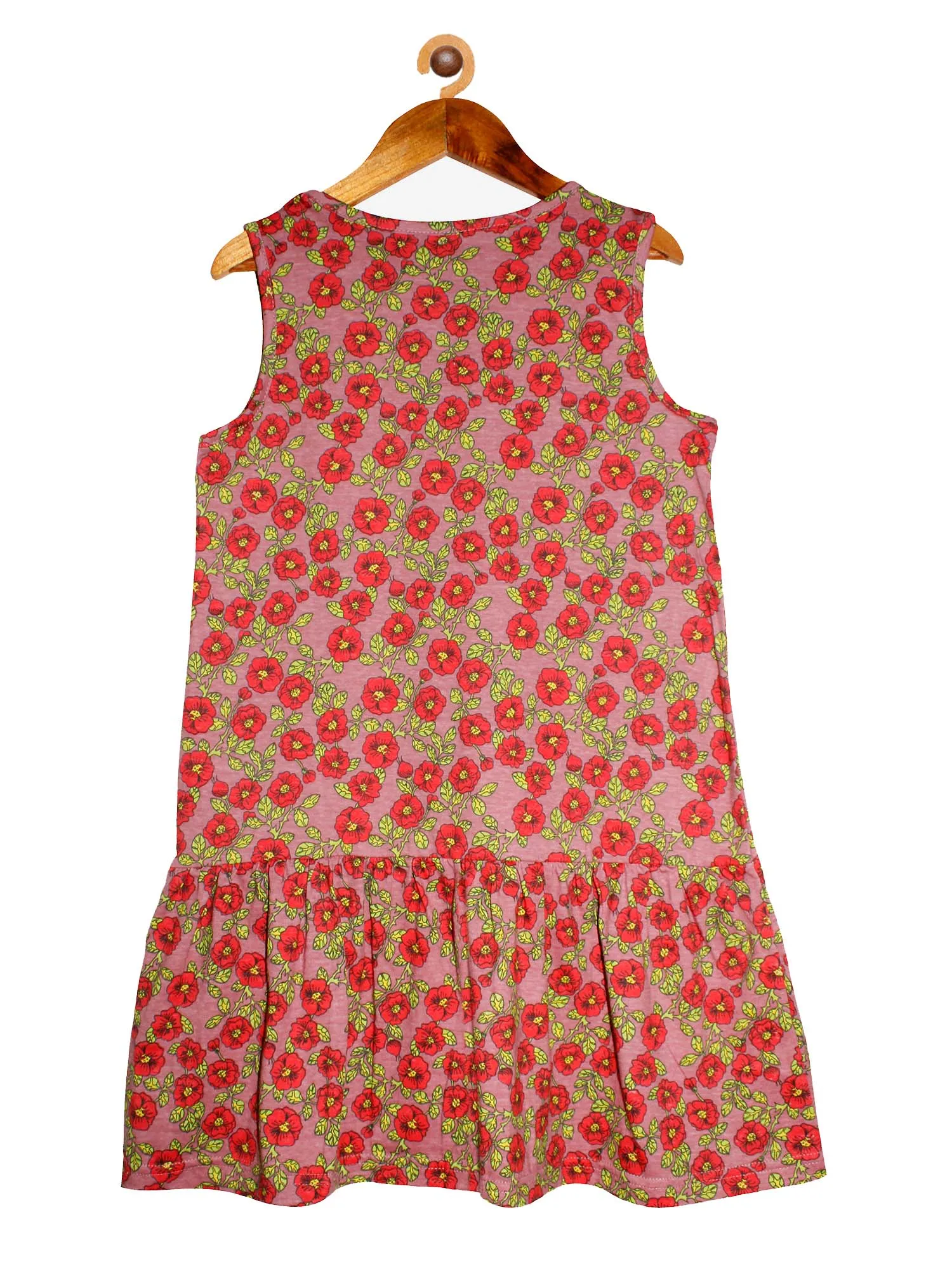 Girls Sleeveless Dress with gathered hem