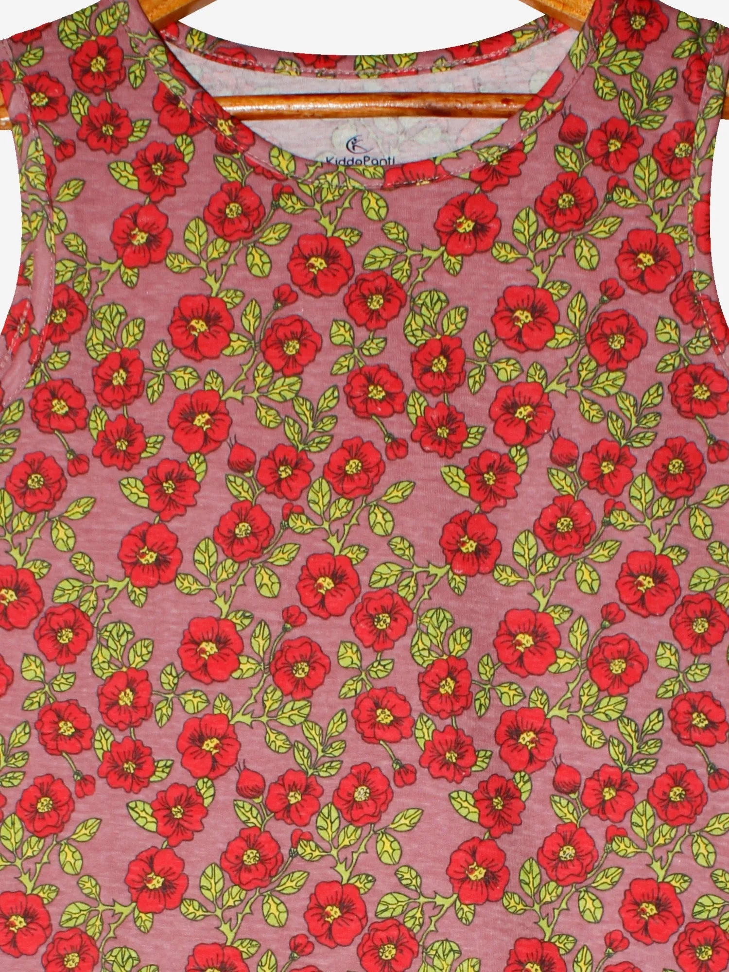 Girls Sleeveless Dress with gathered hem