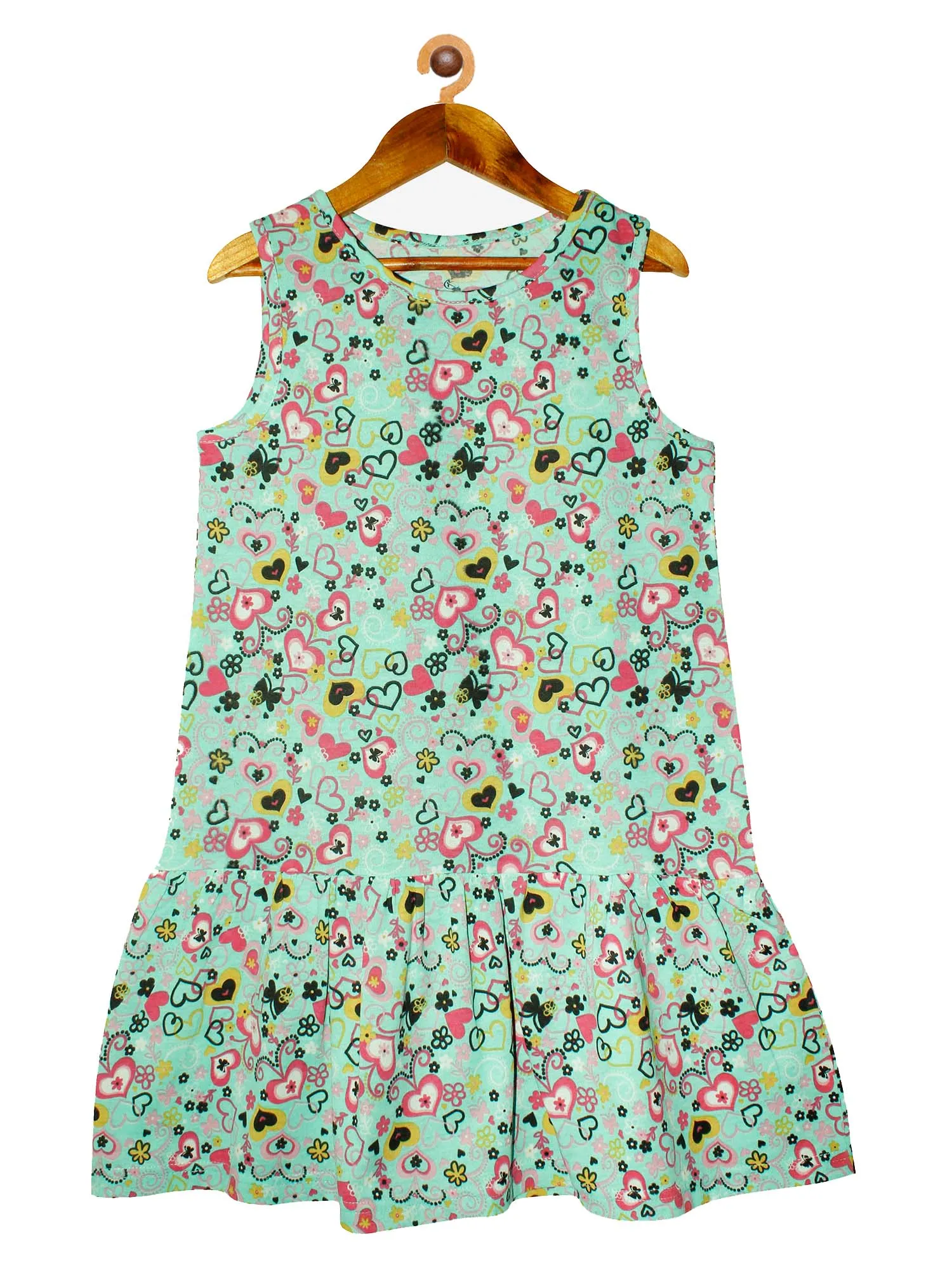 Girls Sleeveless Dress with gathered hem