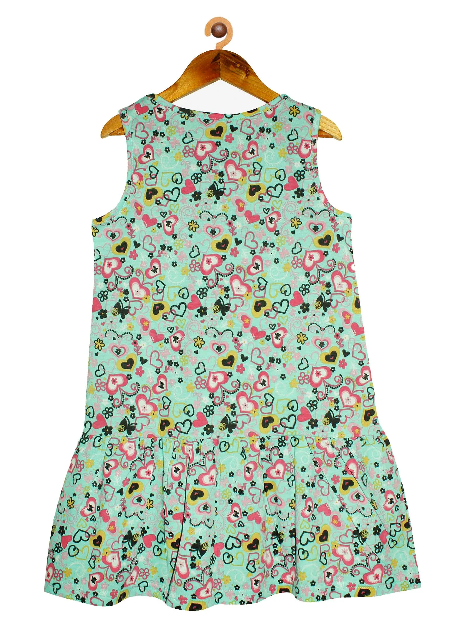 Girls Sleeveless Dress with gathered hem