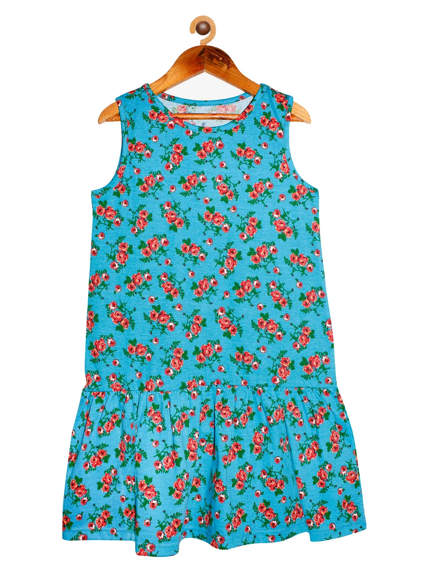 Girls Sleeveless Dress with gathered hem