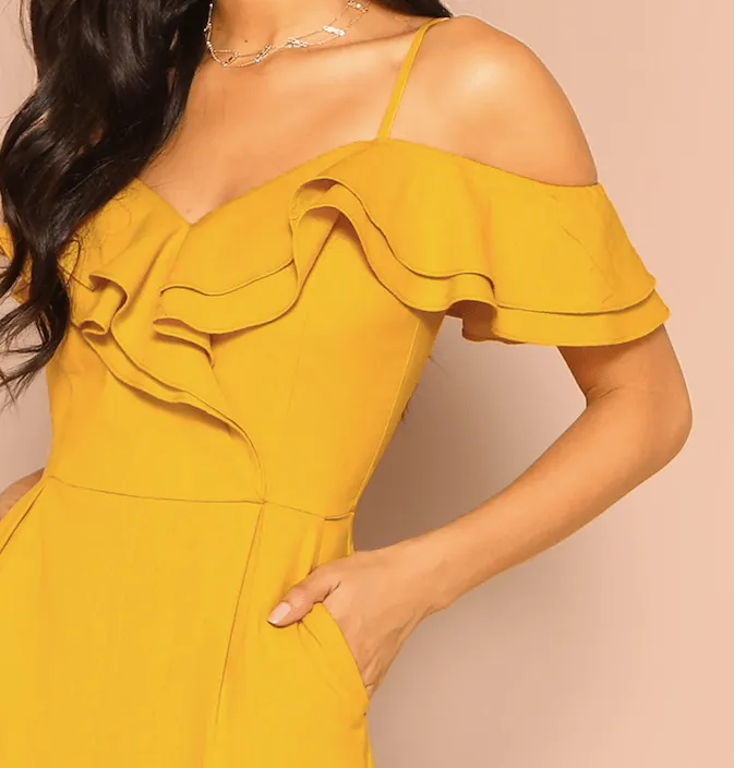 GOLDEN RUFFLES JUMPSUIT