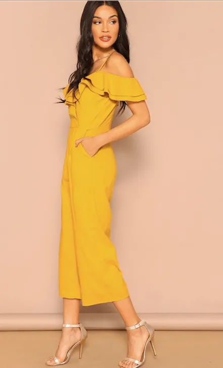 GOLDEN RUFFLES JUMPSUIT