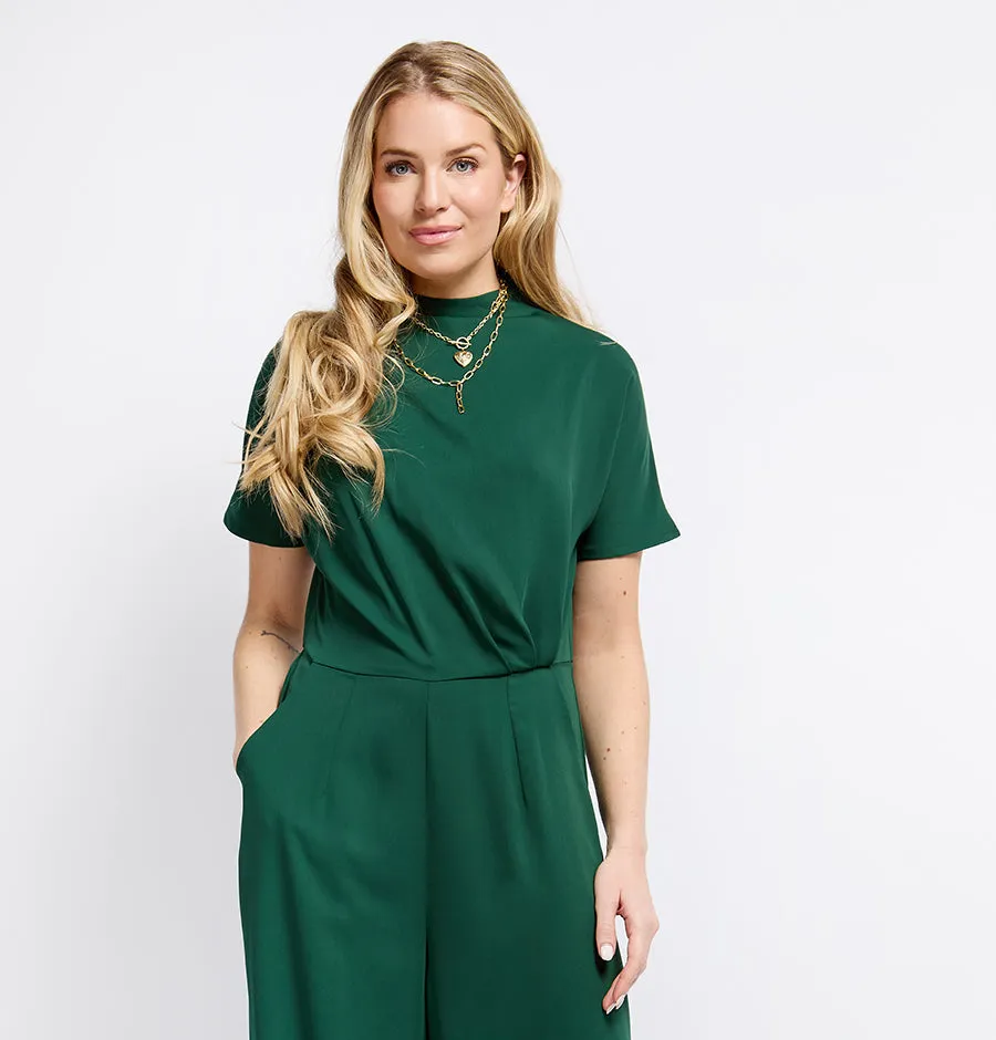 Green Drape Detail Jumpsuit by Vogue Williams