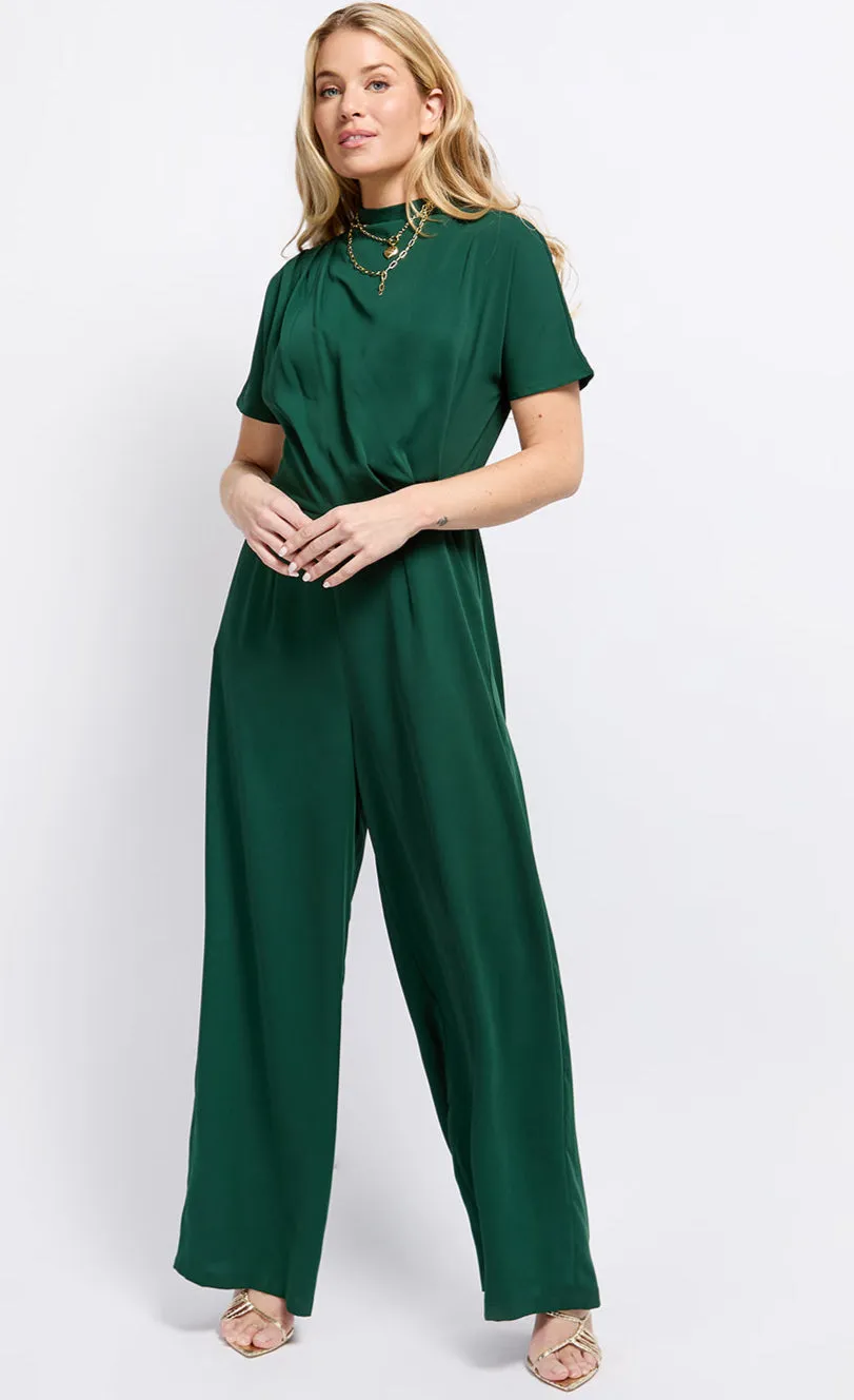 Green Drape Detail Jumpsuit by Vogue Williams