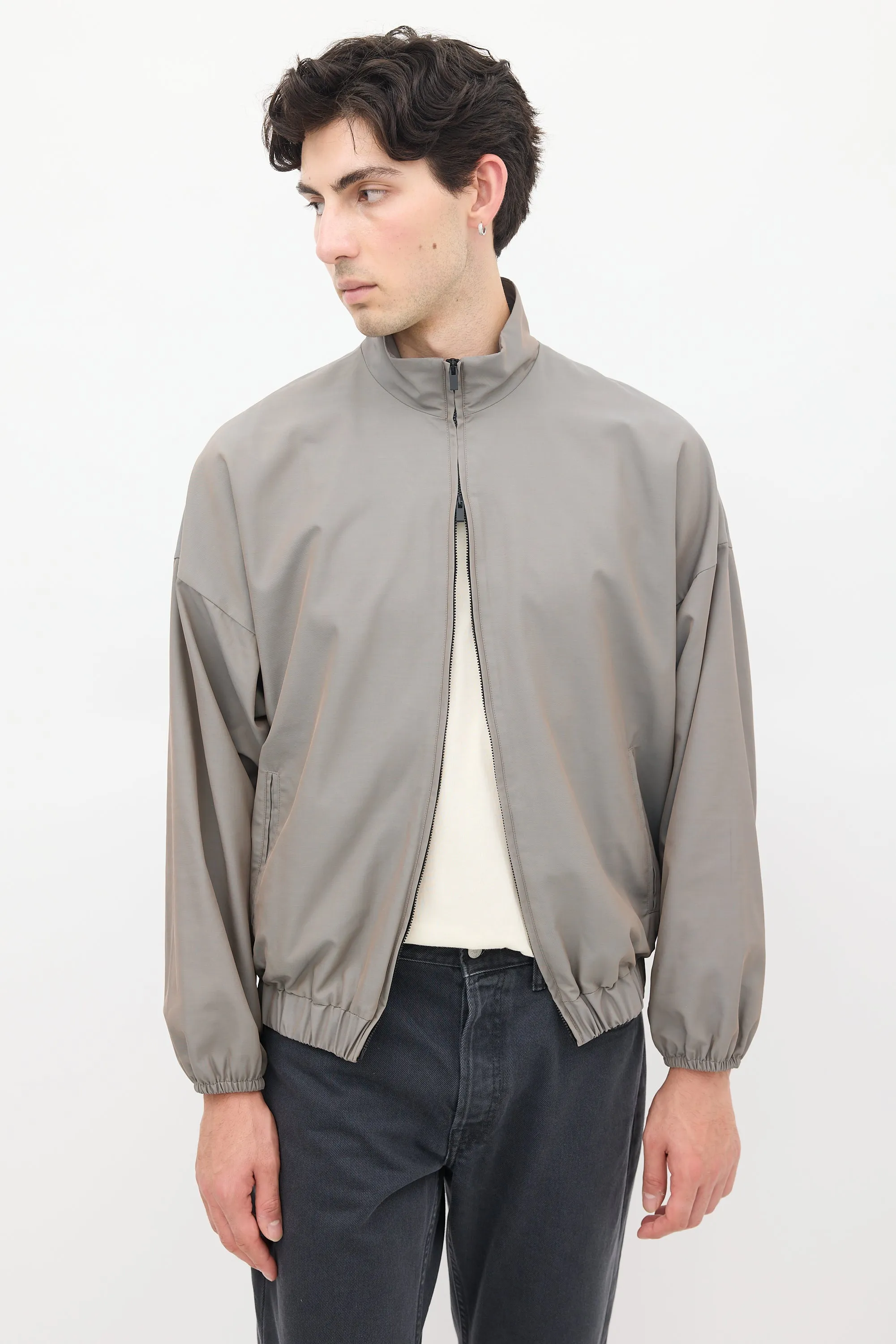 Grey Wool Track Jacket