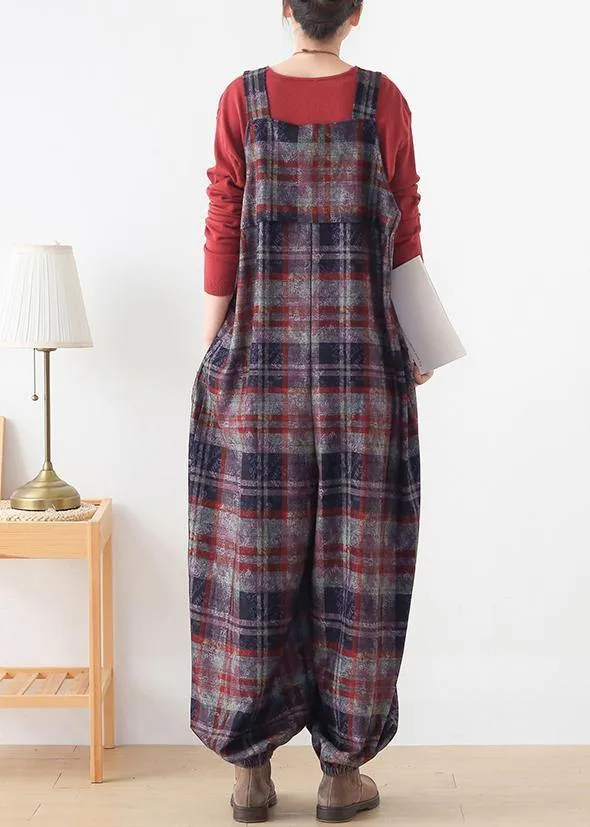 High end original Jumpsuit fashion red check strap Jumpsuit