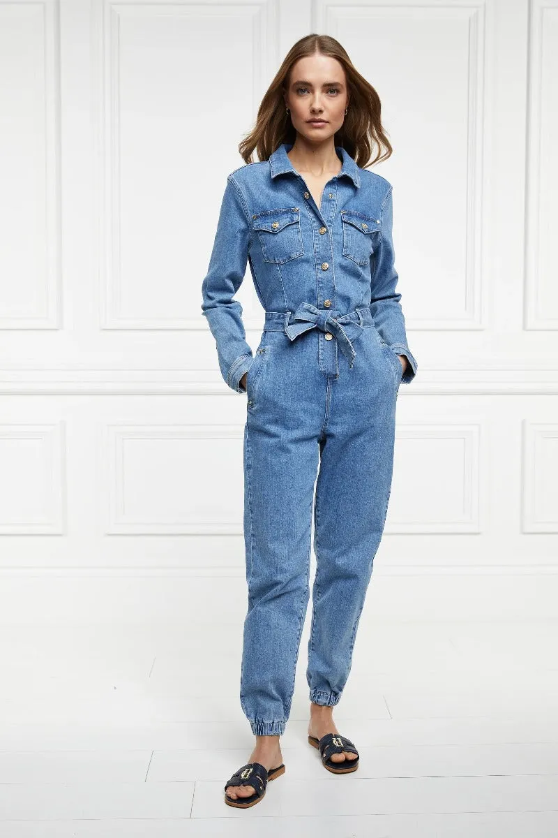 Holland Cooper Denim Jumpsuit in Vintage Indigo