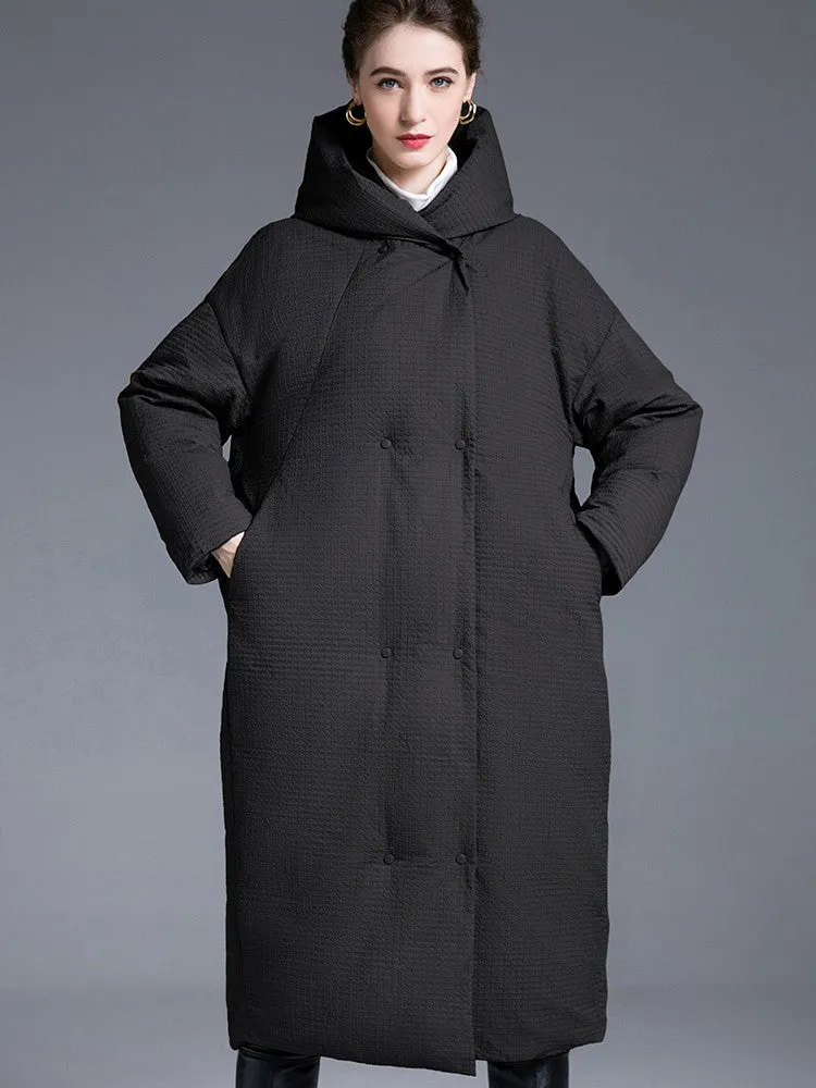 Hooded Down Puffer Cocoon Coat