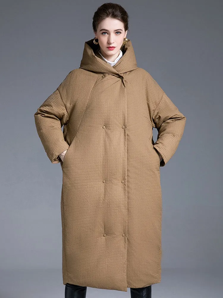 Hooded Down Puffer Cocoon Coat