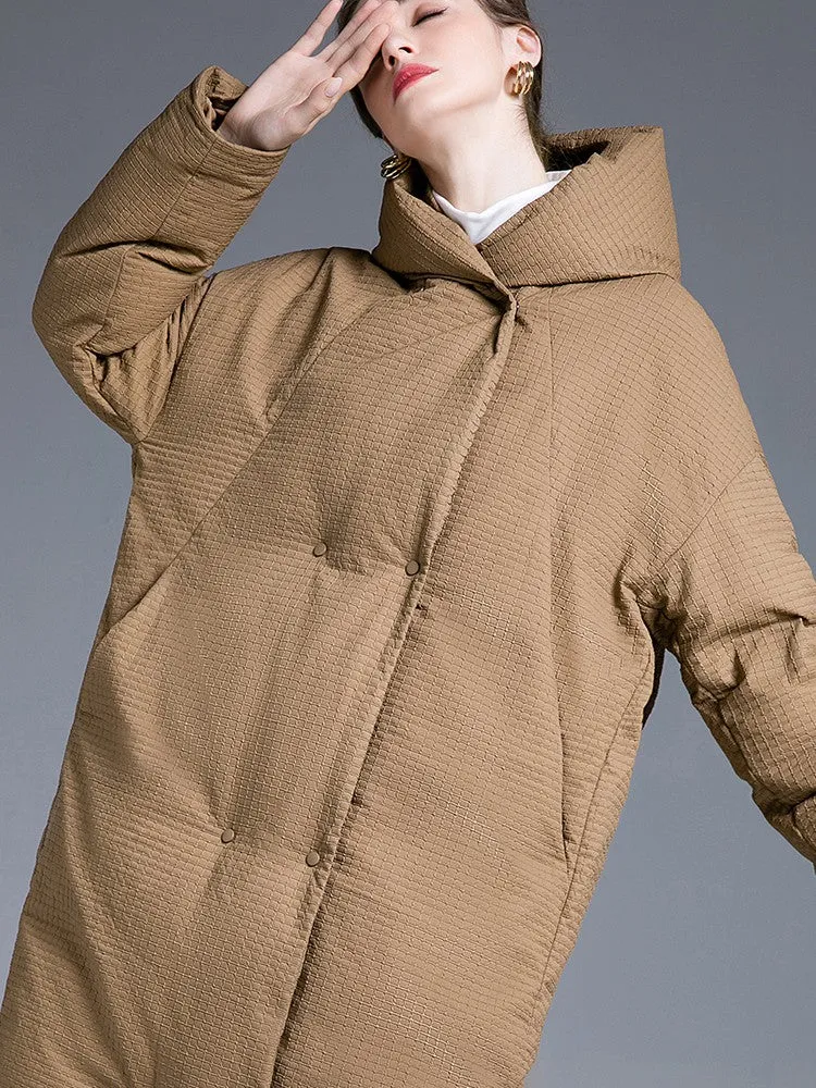 Hooded Down Puffer Cocoon Coat