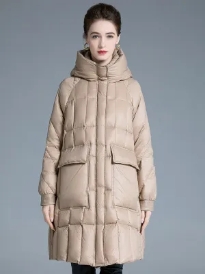 Hooded Flared Down Puffer Coat