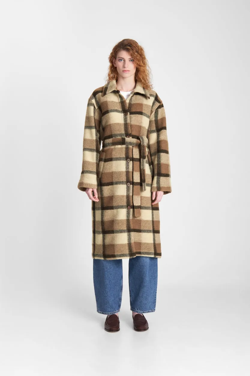 Isolde Coat | Beige Check