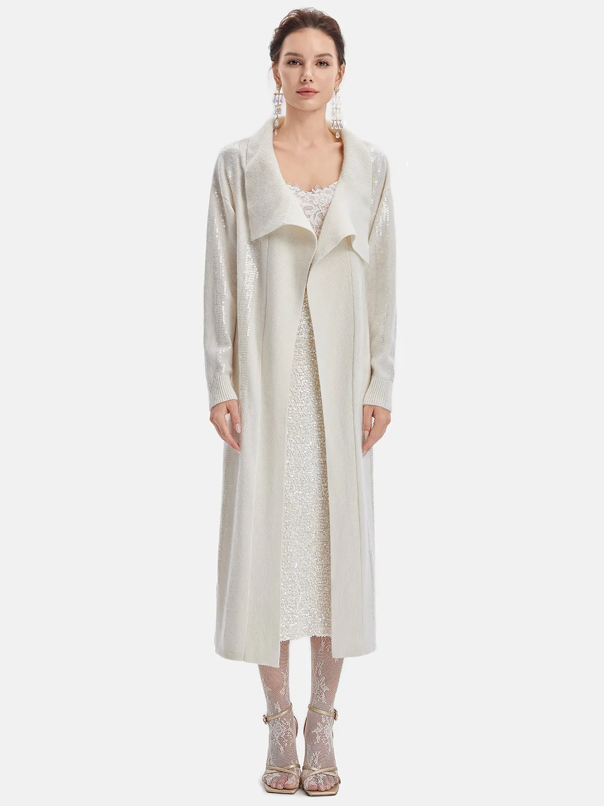 Italian Wool Embroidered Sequin Coat